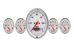 5 PC. GAUGE KIT, 3-3/8" & 2-1/16", ELEC. SPEEDOMETER, ARCTIC WHITE